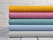 Baumwollstoff kleine Punkte, wei� ocker