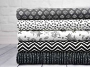 Baumwollstoff Striche, wei� schwarz