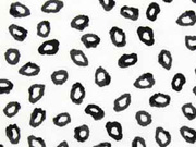 Baumwollstoff unregelm��ige Kreise, schwarz wei�