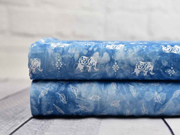 RESTST�CK 113 CM Viskose Batiklook Elefanten, wei� hellblau