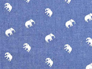 Chambray Elefanten, wei� jeansblau