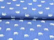 Stretchjeansstoff Tiger, wei� jeansblau