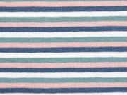 Jersey Ringelstreifen 3 mm garngef�rbt, altrosa altmint dunkles jeansblau wei�