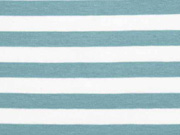 Jersey Streifen 1 cm garngef�rbt, altmint wei�