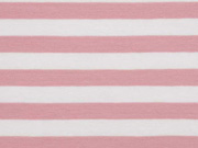 Jersey Streifen 1 cm garngef�rbt, altrosa wei�