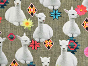 Canvas Digitalprint Lamas, wei� grau meliert