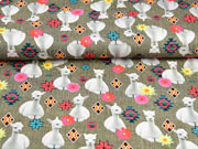 Canvas Digitalprint Lamas, wei� grau meliert