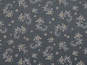 Baumwolle Dirndl Stoff Romantico Streublumen, taupe dunkelgrau