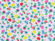 Baumwolle Streubl�mchen, bunt auf wei�