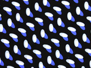 Viskose Ovale italienischer Stil, wei� blau schwarz