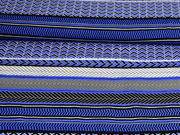 Viskose Streifen Bord�ren italienischer Stil, schwarz wei� blau