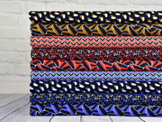 Viskose kleine Rechtecke  italienischer Stil, rot wei� dunkelblau