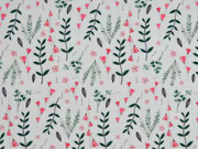 Baumwolle Zweige Blumen, hellmint