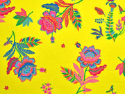 Jersey Blumen Blumen V�gel, bunt gelb