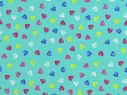 Jersey kleine Herzen, bunt mint