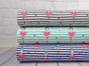 Jersey Streifen 5 mm Ballerinas, grau wei�