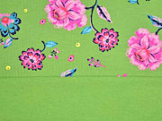 French Terry Sweat Blumen, rosa gr�n