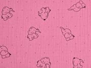 Musselin Elefanten P�nktchen, schwarz altrosa