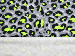 Nicky Velour Leopardenmuster, neongelb grau