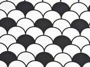 Baumwollstoff F�cher, schwarz wei�