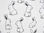 Baumwolle Hasen Kontur, schwarz wei�