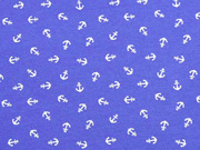 Piqu� T-Shirt Stoff Anker, wei� royalblau