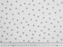 Musselin Double Face Punkte, wei� grau