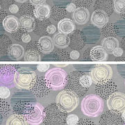 Jersey Kreise Magic UV-Licht Farbeffekt, grau