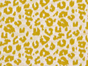 Jacquard Jersey Leopardenmuster, senfgelb