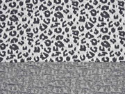 Jacquard Jersey Leopardenmuster, hellgrau