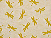 Jacquard Jersey Libellen, senfgelb