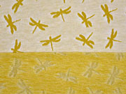 Jacquard Jersey Libellen, senfgelb