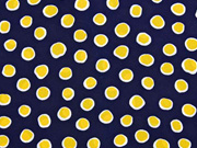 Blusenstoff Crepe Punkte, gelb wei� dunkelblau