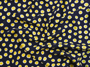 Blusenstoff Crepe Punkte, gelb wei� dunkelblau
