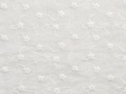 Baumwollstoff bestickt Blumenranken, cremewei�