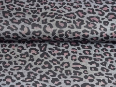 Punto di Roma Heavy Stretchjersey Leomuster, altrosa mittelgrau