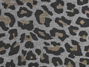 Punto di Roma Heavy Stretchjersey Leomuster, ocker mittelgrau