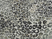 Strickjersey kleines Leopardenmuster Glitzer, hellgrau