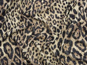 Strickjersey Leopardenmuster Glitzer, beige