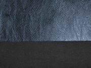 Lederimitat Schlangenpr�gung, blauschwarz metallic