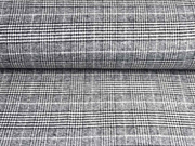 Mantelstoff Glencheck Hahnentritt Doubleface, wei� schwarz