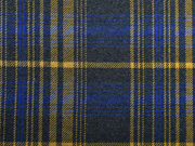 Jacquard Jersey gro�es Karo, mittelblau ocker dunkelgrau