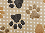 Wellness Fleece Jacquard Hundepfoten, beige