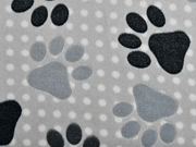 Wellness Fleece Jacquard Hundepfoten, hellgrau