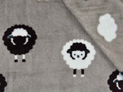 Wellness Fleece Doubleface Schafe, helltaupe