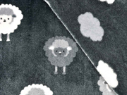 Wellness Fleece Doubleface Schafe, kohlegrau