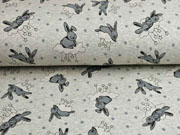 Alpenfleece Magic Sweat UV-Licht Farbeffekt Hasen, grau meliert