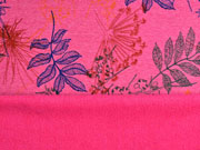 Alpenfleece Sweat bunte Bl�tter, pink meliert