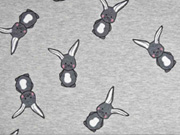 Alpenfleece Sweat Hasen, grau meliert