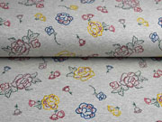 Alpenfleece Sweat Blumen Konturen, grau meliert